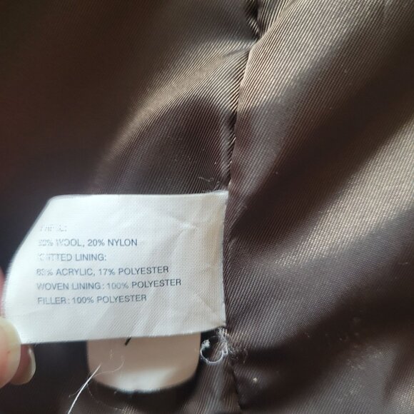 Gap Tan Beige Wool Blend Coat L Sherpa Lining - Picture 6 of 13